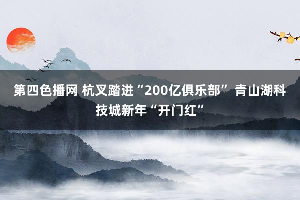 第四色播网 杭叉踏进“200亿俱乐部” 青山湖科技城新年“开门红”